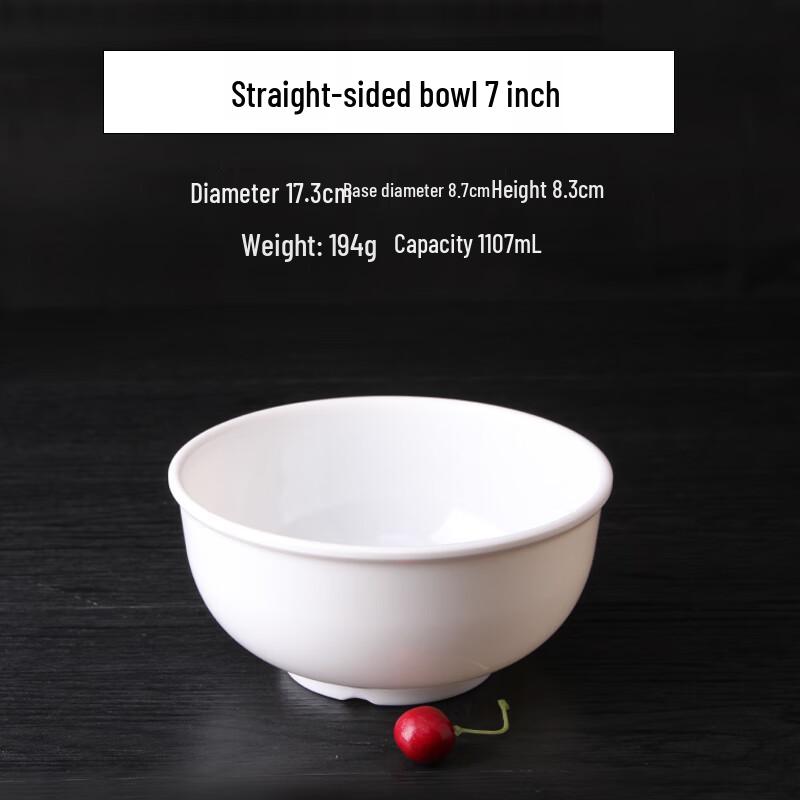 White Melamine Straight Edge Bowl