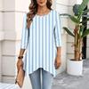 Women's Fashion Casual 3/4 Sleeve Pullover Top for Everyday Wear