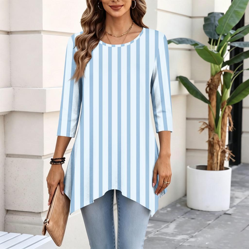 Women's Fashion Casual 3/4 Sleeve Pullover Top for Everyday Wear