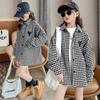 Children's Jacket Spring and Autumn Korean Version of Girls Plaid Long-sleeved Windbreaker Children's Shirt Jacket
