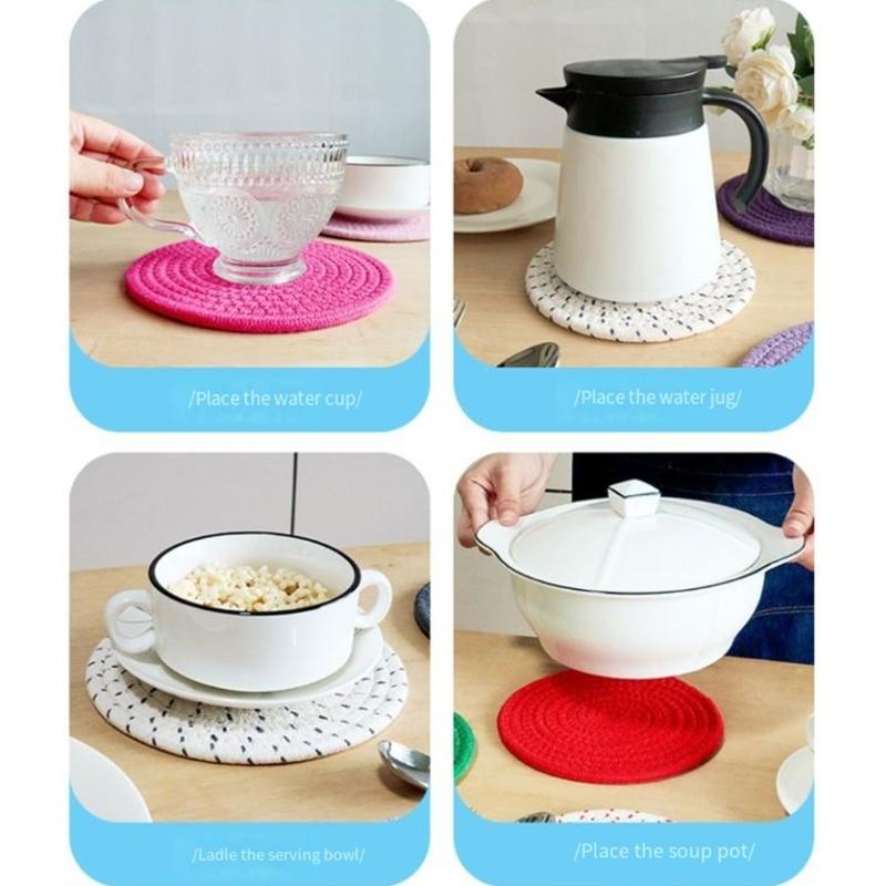 3Pcs Kitchen Table Mats Heatproof Colorful Dish Pad With Nonslip Base For Home Dining Protections Use