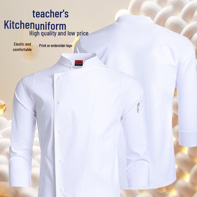 Kuchařská uniforma s vlastním logem: Vodotěsné, Olejivzdorné Pracovní oblečení s dlouhým rukávem pro cateringové a restaurační kuchyně