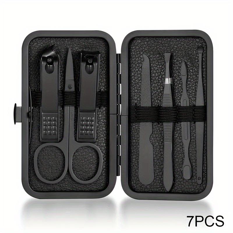 Classic Black Manicure Set Hand Feet Facial Stainless Steel Accessories, All Black Nail Clippers