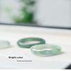 1 Pcs A Grade Jadeite Ring For Men And Women White Ice Type Finger Ring Simple Style Unisex Ring
