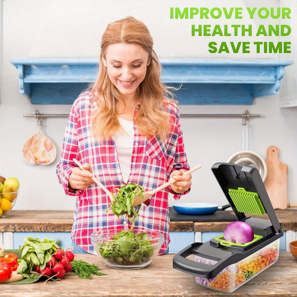 Vegetable Chopper, 15 in 1 Multifunctional, Fruit and Veggie Chopper, Vegetable Potato Slicer Dicer Cutter, Garlic Chopper