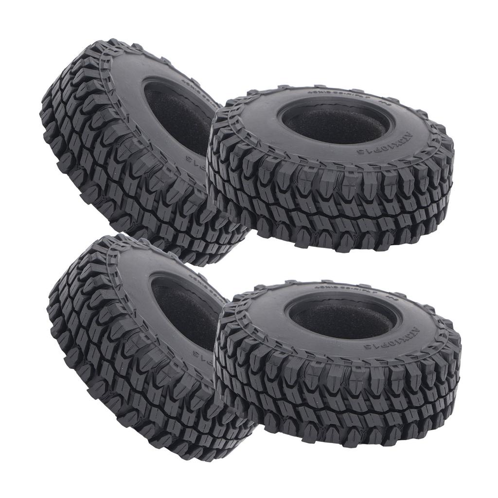 4PCS Rubber Tires Wear Resistance 1 10 RC Climbing Car Tire Replacement for SCX10 115mm Diameter 40mm Width Black