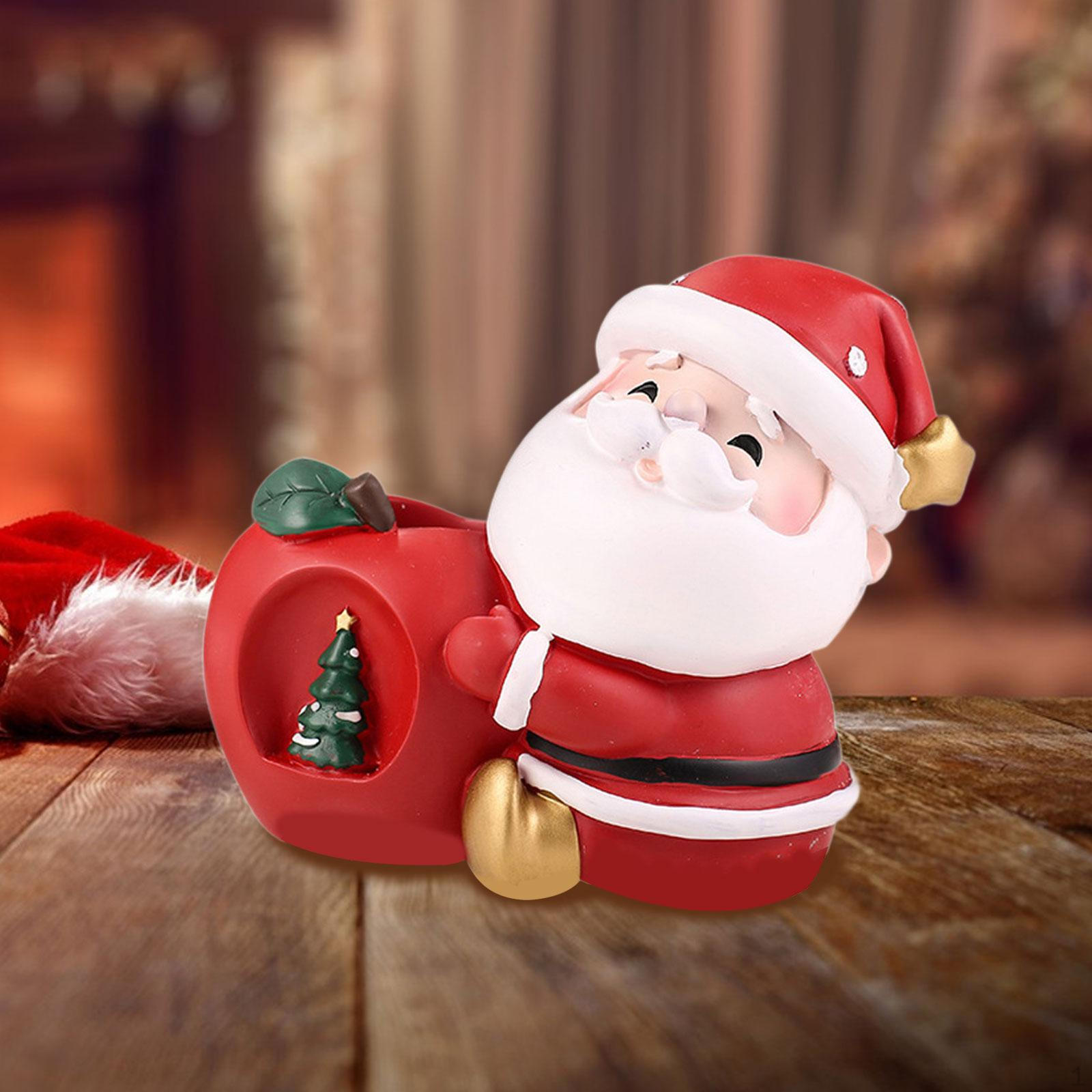 

Різдвяна прикраса Статуя Санта-Клауса Контейнер для цукерок, Колекція банок для зберігання, Креативний святковий червоний