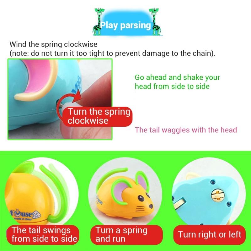 1 Stk. Cartoon Ratte Aufziehspielzeug Kinder Laufende Kette Uhrwerk Kleine Spielzeuge Baby Erste Liebliche Ratte Maus Lernspielzeug Kinder Geschenk