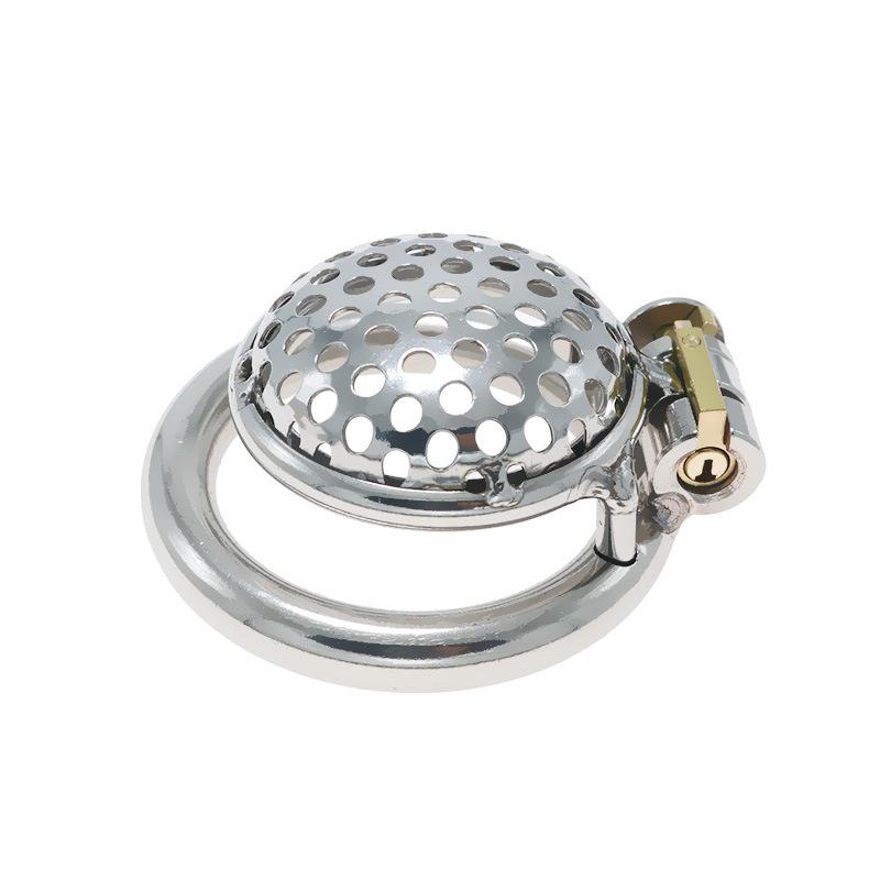 Stainless Steel Cross CB Chastity Device Men's Hollow Fake Mother Flat Short Chastity Lock