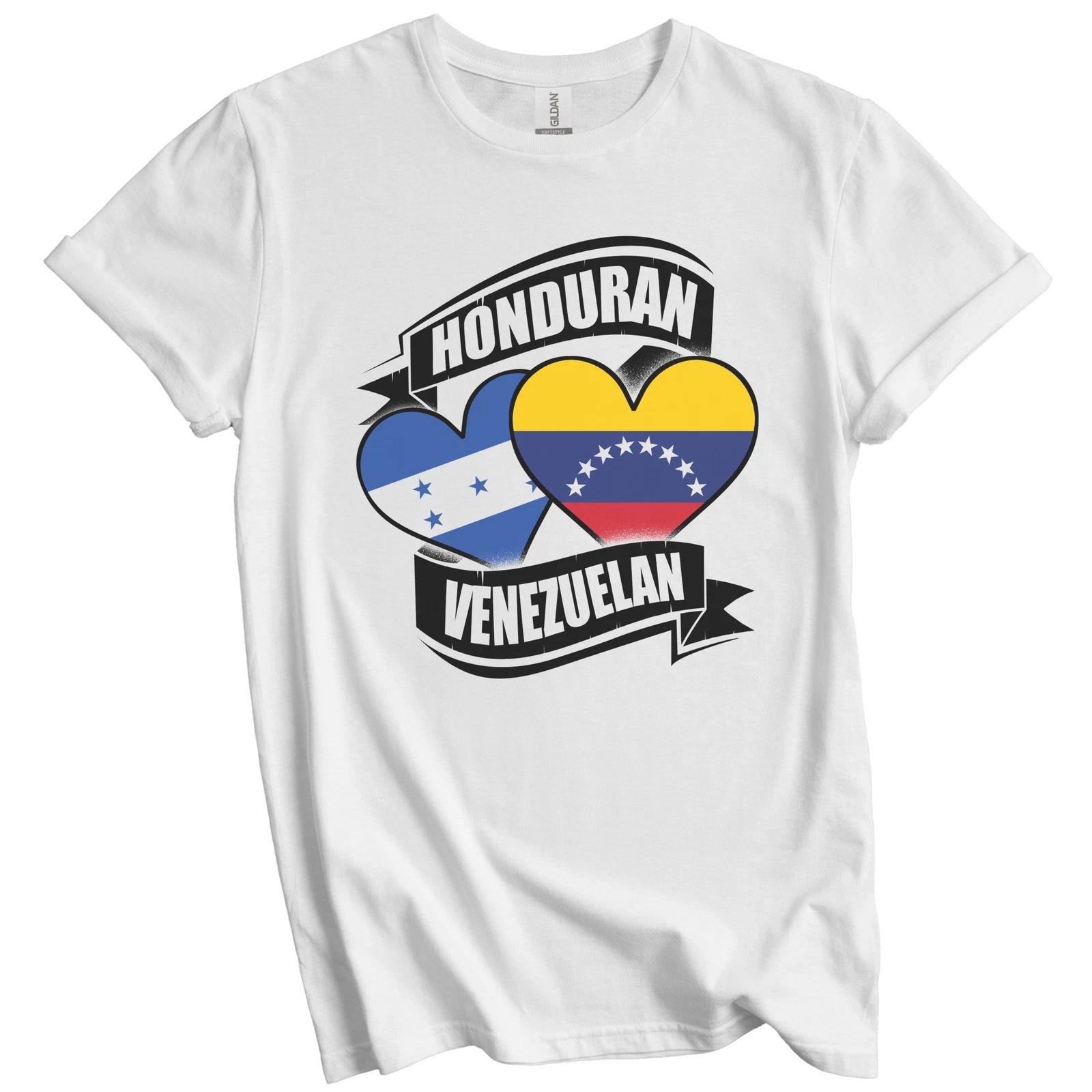 Honduran Venezuelan Hearts Honduras Venezuela Flags T-Shirt S