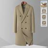 Men’s Handmade 100% Wool Double-Breasted Coat for Autumn/Winter