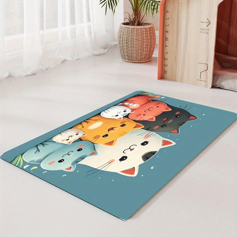 VIKAMA Diatomaceous Earth Cat Food Mat Dining Mat Soft Non-Slip Stain-Resistant Cat Litter Cat Dinner Bowl Mat Home Decoration
