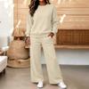 Conjunto Casual de Sudadera con Cuello Redondo y Pantalones para Mujer para Otoño Invierno