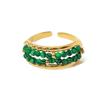 WILD & FREE Luxury Natural Stone Beads Stainless Steel Open Rings for Women Vintage Charm Elegant Chic Waterproof Jewelry Gift