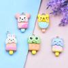 Resin Cartoon Animal Popsicle Charms: Frog, Bear, Rabbit - DIY Jewelry Accessories