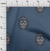 oneOone Cotton Poplin Blue Fabric Asian Block Face Dress Material Fabric Print Fabric By The Yard 42 Inch