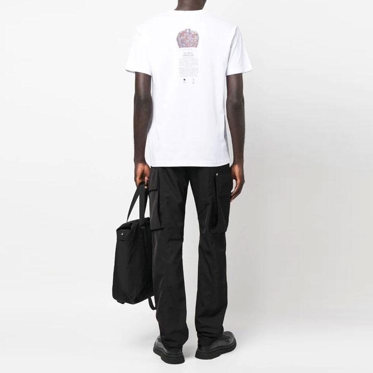 STONE ISLAND FW22 Solid Color Letter Logo Printed Loose Casual Short Sleeve T-Shirt Men Tops White 77152NS91-V0001