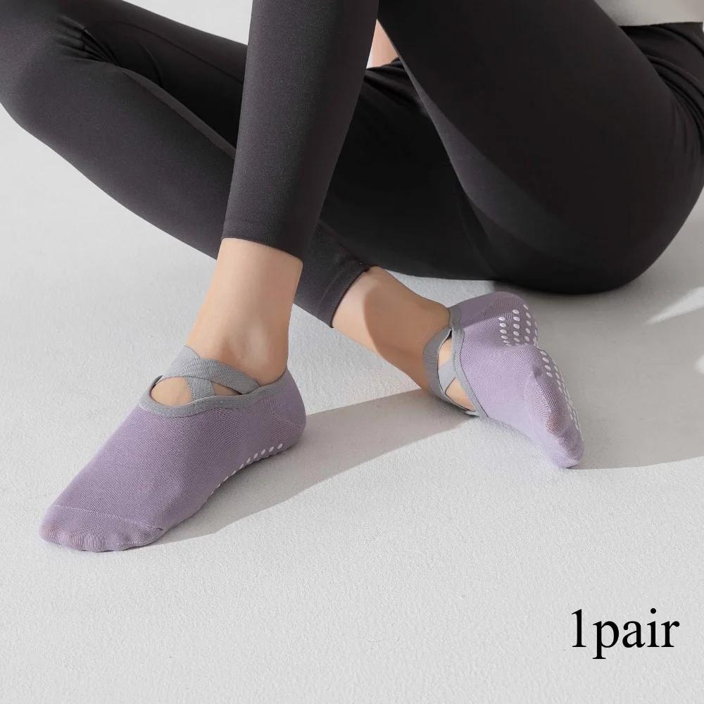 1Pair Women'S Yoga Socks With Anti Slip Pilates Exercise Ballet Socks That Absorb Moisture  Zapatos Pilates Mujer