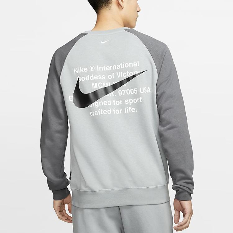 Nike Casual Round Neck Long-Sleeve Sweatshirt Men Tops Gray CJ4872-073