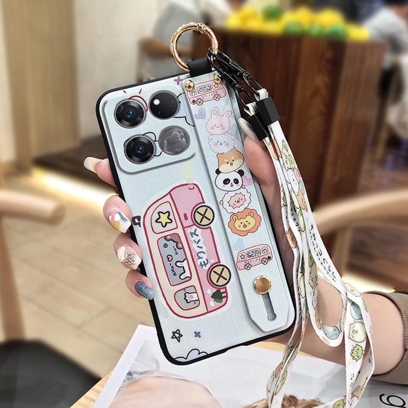 Soft Case Shockproof Phone Case For OnePlus/1+Ace 5G Racing Edition Fashion Design Wristband Durable Ring Kickstand Cute