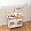 Nordic White Sound & Light Kitchen Toy for Girls, 3+, Pretend Play Wooden Stove Set