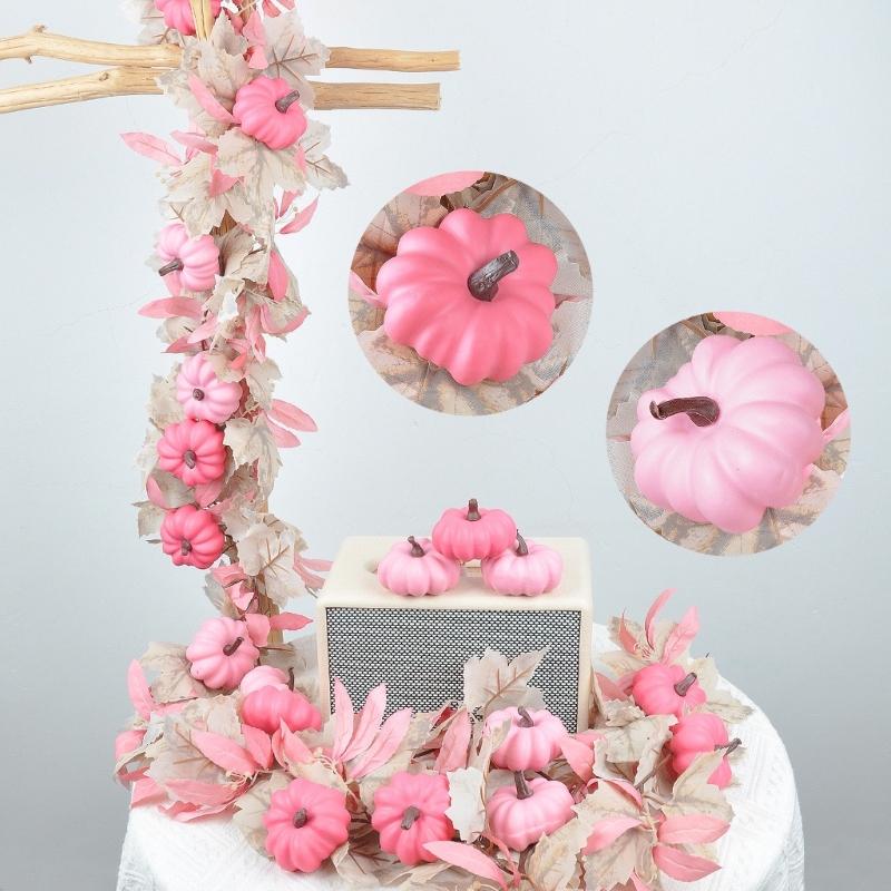 

Pink Pumpkin Fireplaces Ornament Realistic Fall Maple Autumn Home Decoration China Mainland