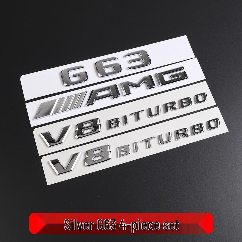 Compatible with Mercedes G63 Rear Emblem & V8 BITURBO AMG Side Sticker.