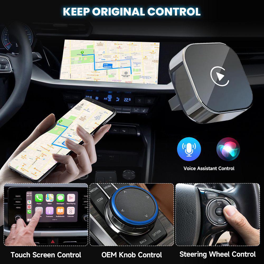 Top-Selling Wireless CarPlay & Android Adapter: Plug-and-Play, OTA Upgrades, Compatible with 98% of Cars