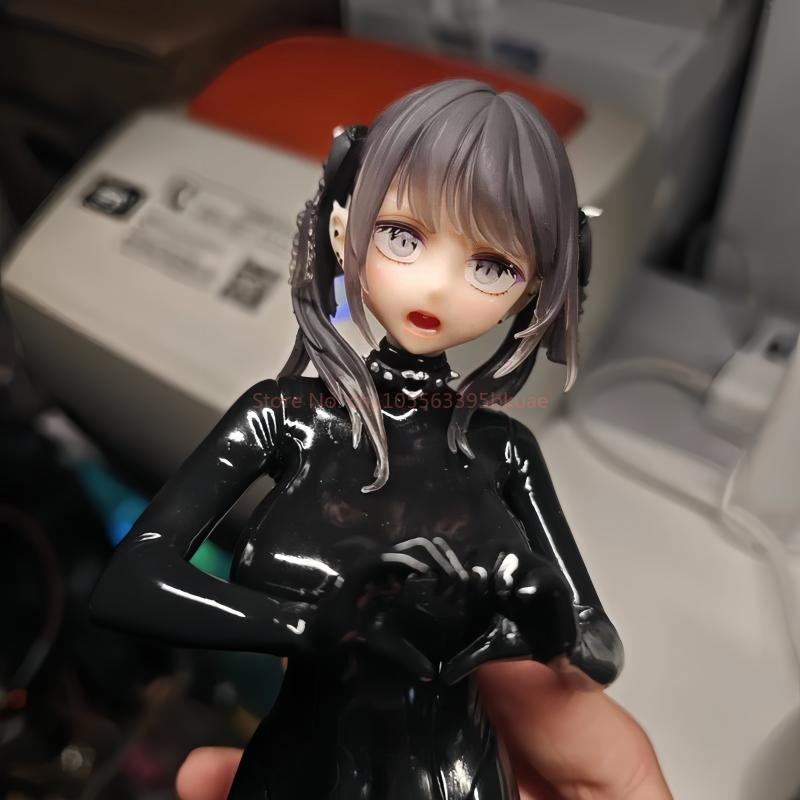 26cm Kurokawa Miu Menina de Anime Figura de Ação GK Traje de Látex Preto Modelo Colecionável Decoração de Mesa Presente Para Fãs Articulada Posável Escala Detalhada 2