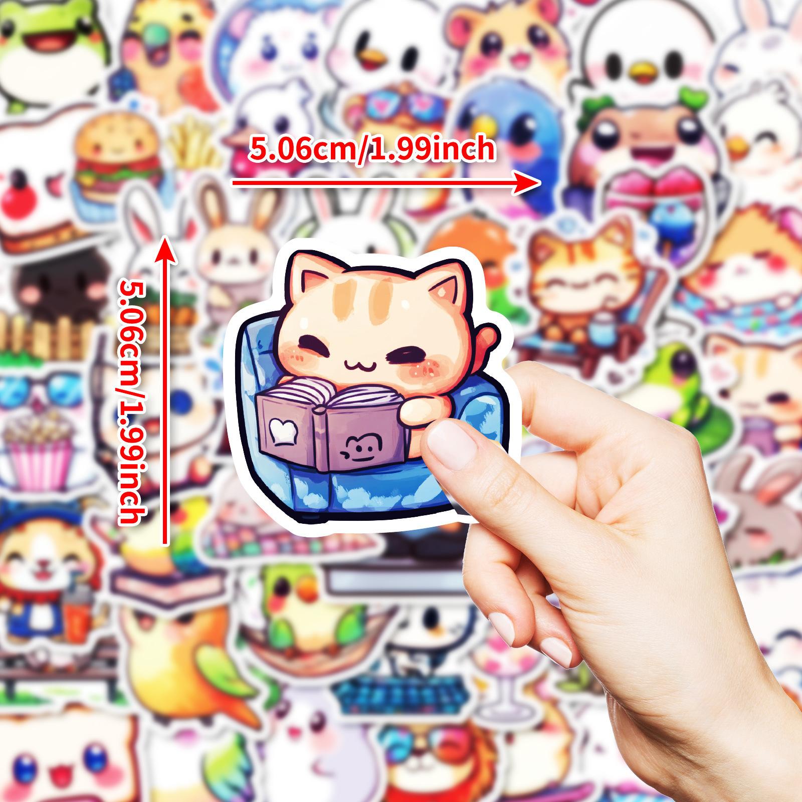 

50 New Minimalist Small Animal Graffiti Decorative Stickers Cat Lion Hamster No Repetition Decorative Stickers