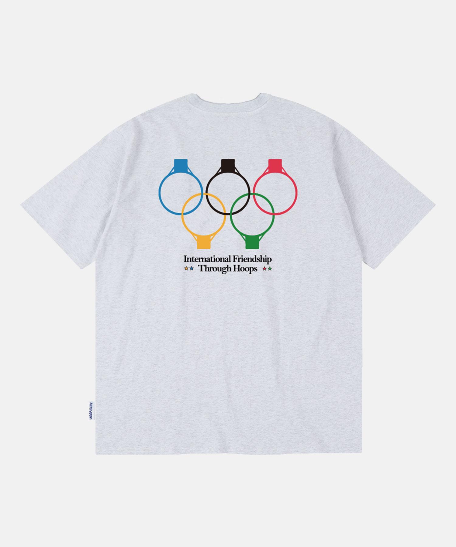 All Day Hux International Friendship Olympic Short Sleeve T-Shirt Melange White 3