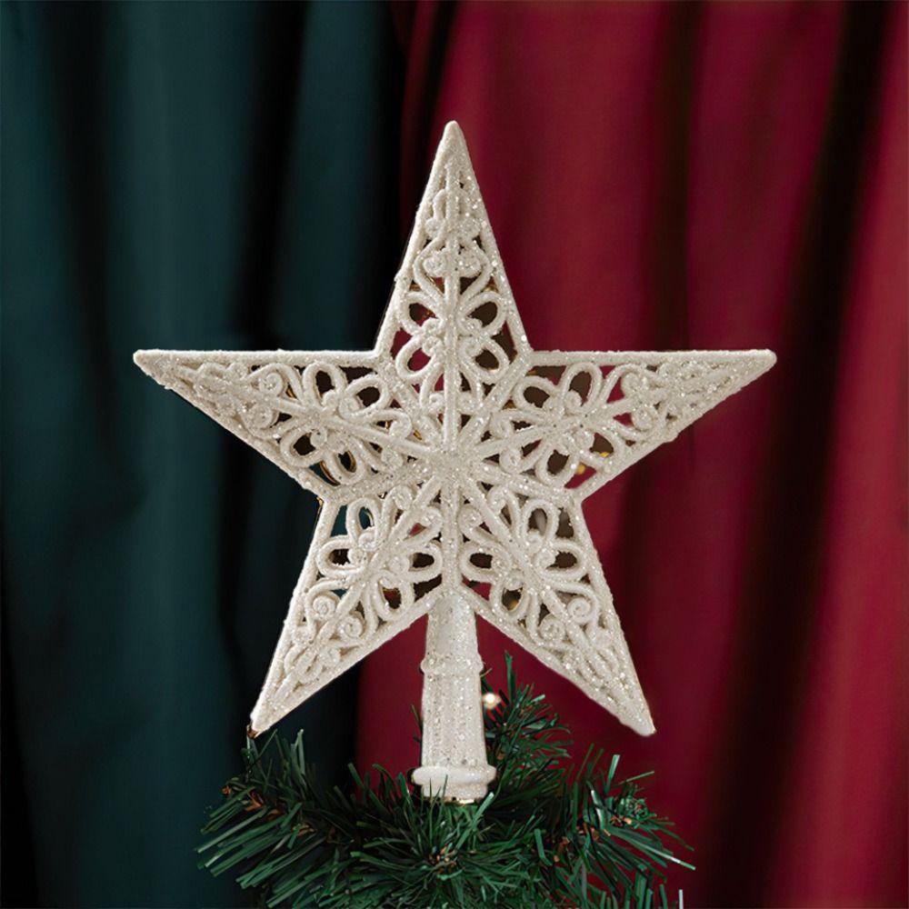 Hollow Out Christmas Tree Top Star White Christmas Tree Ornaments  Christmas Decoration