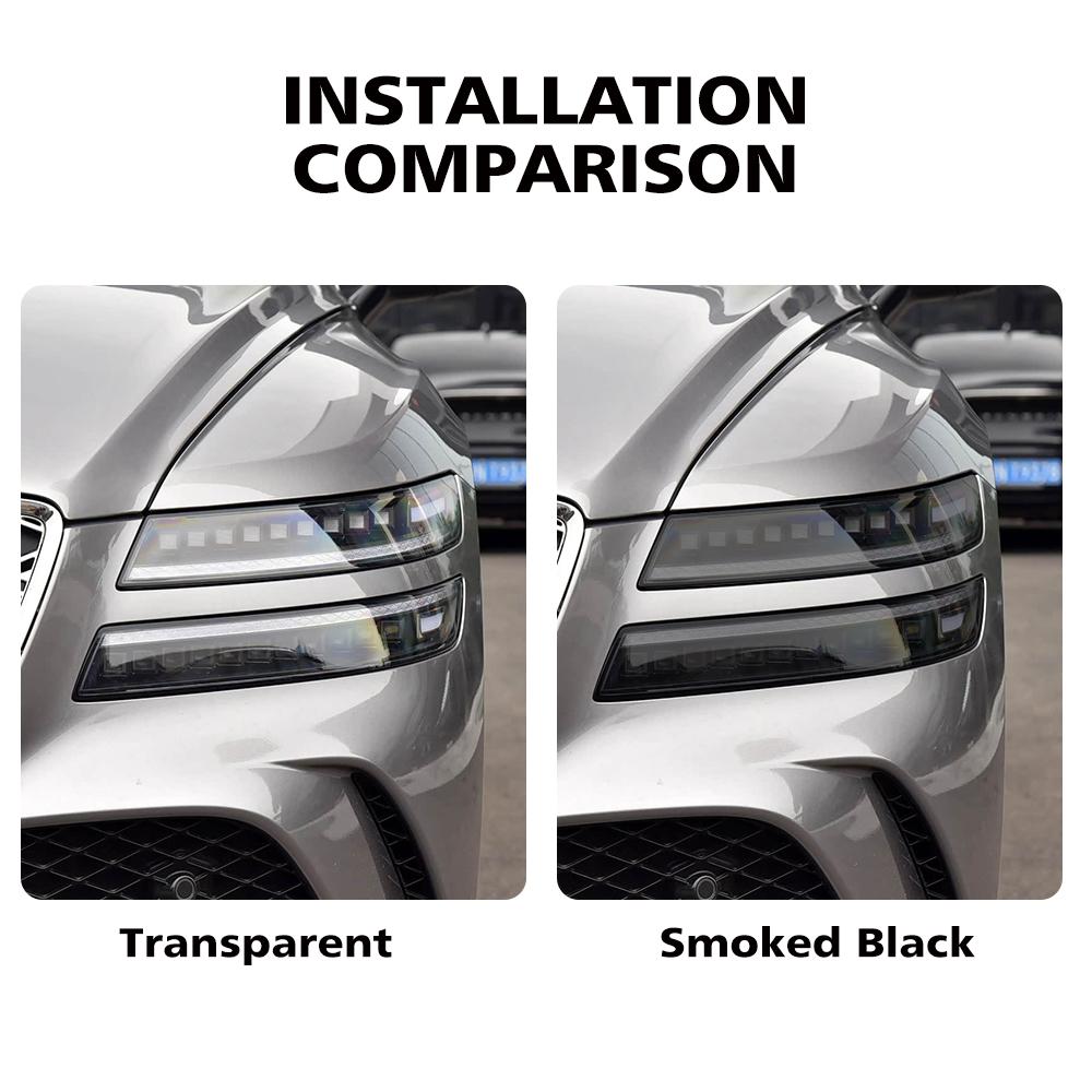 TPU Car Headlight Protection Film For GENESIS G8 E-G80 Smoke Black High-Gloss Pre-Cut PPF Anti-Scratch Car Vinyl Wrapping Kit