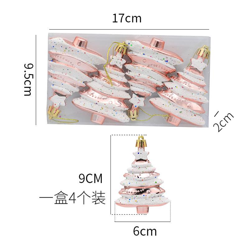 

Пластиковое расписное украшение в форме рождественской елки Декор Счастливого Рождества для дома Рождественские украшения Подвески 2025 Вечеринка Навидад розового золота