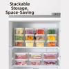 Portable Clear Refrigerator Storage Box Sealed Stackable Trasparent Crisper Rectangular Fresh-Keeping Box