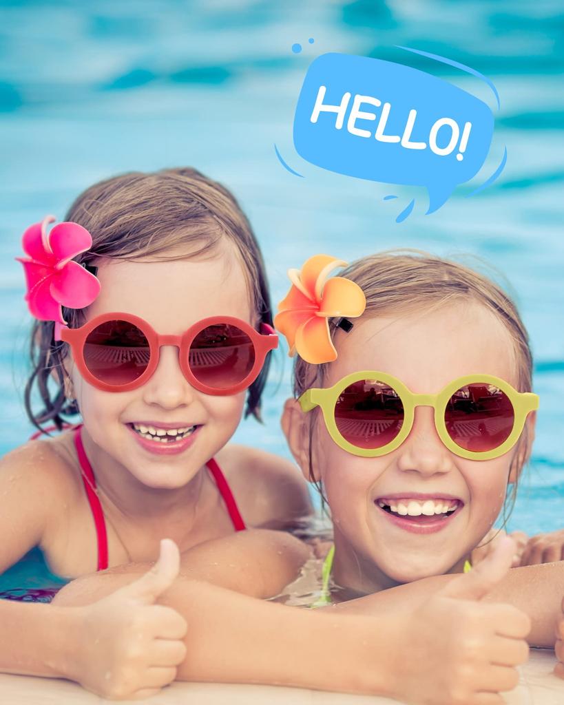 Toddler Folding Foldable Sunglasses Cute Round Sunglasses Bulk Toddler Glasses for Kids Boys Girls Beach Outdoor Sport