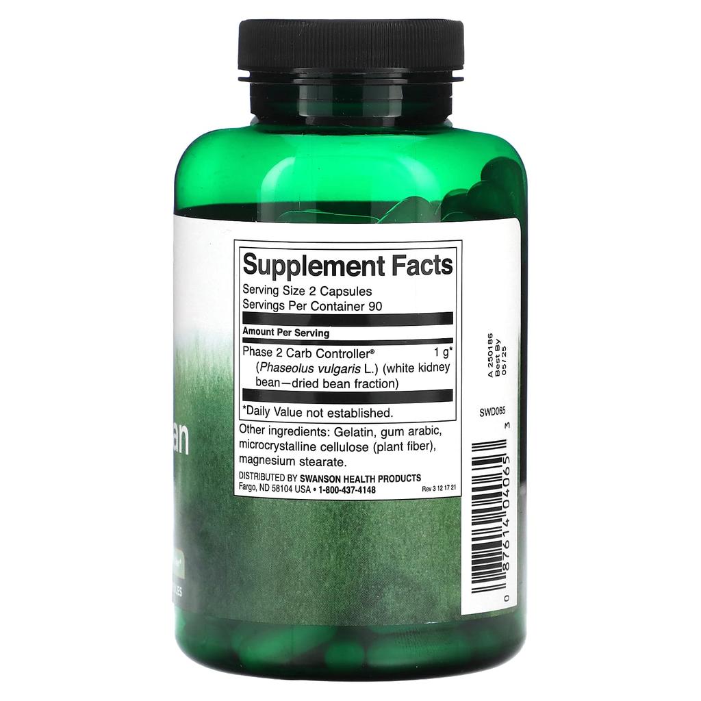 White Kidney Bean Extract, 500Mg, 180 Capsules