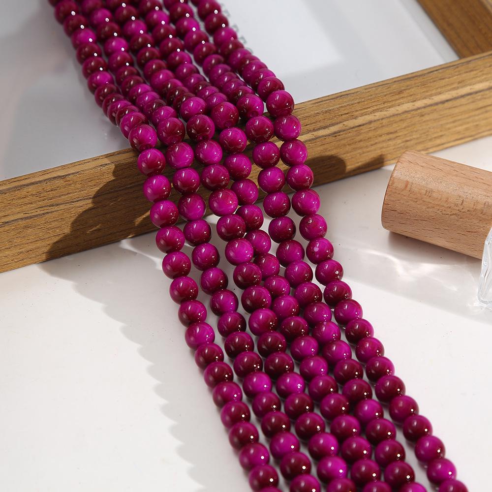 High-Quality Imitation Yellow Tiger Eye Gemstone Glass Beads for DIY Bracelets and Ornaments