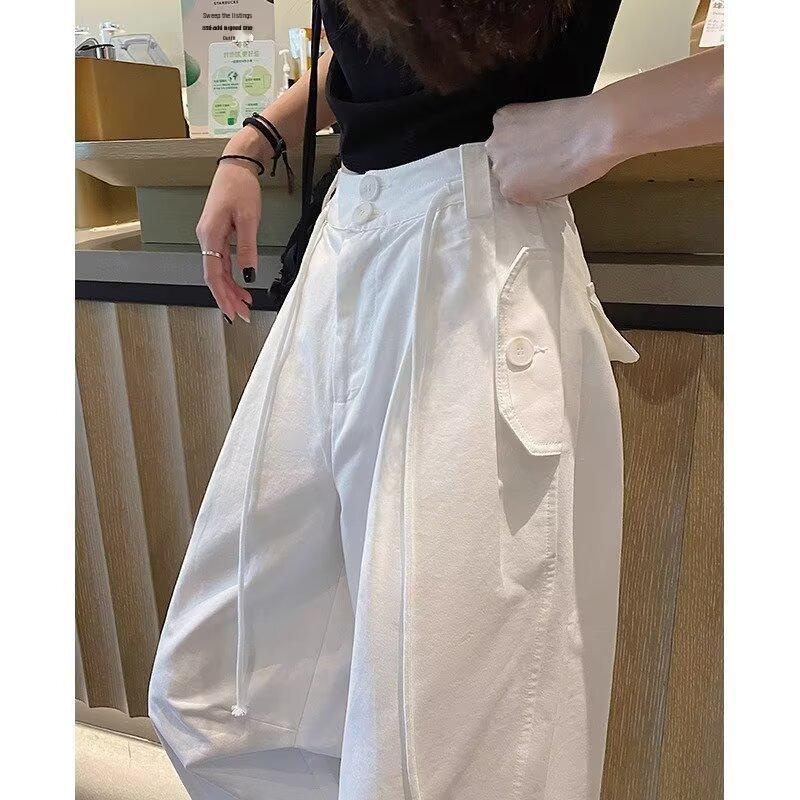 2025 Dámské korejské trendy volné ležérní letní kalhoty se širokými nohavicemi