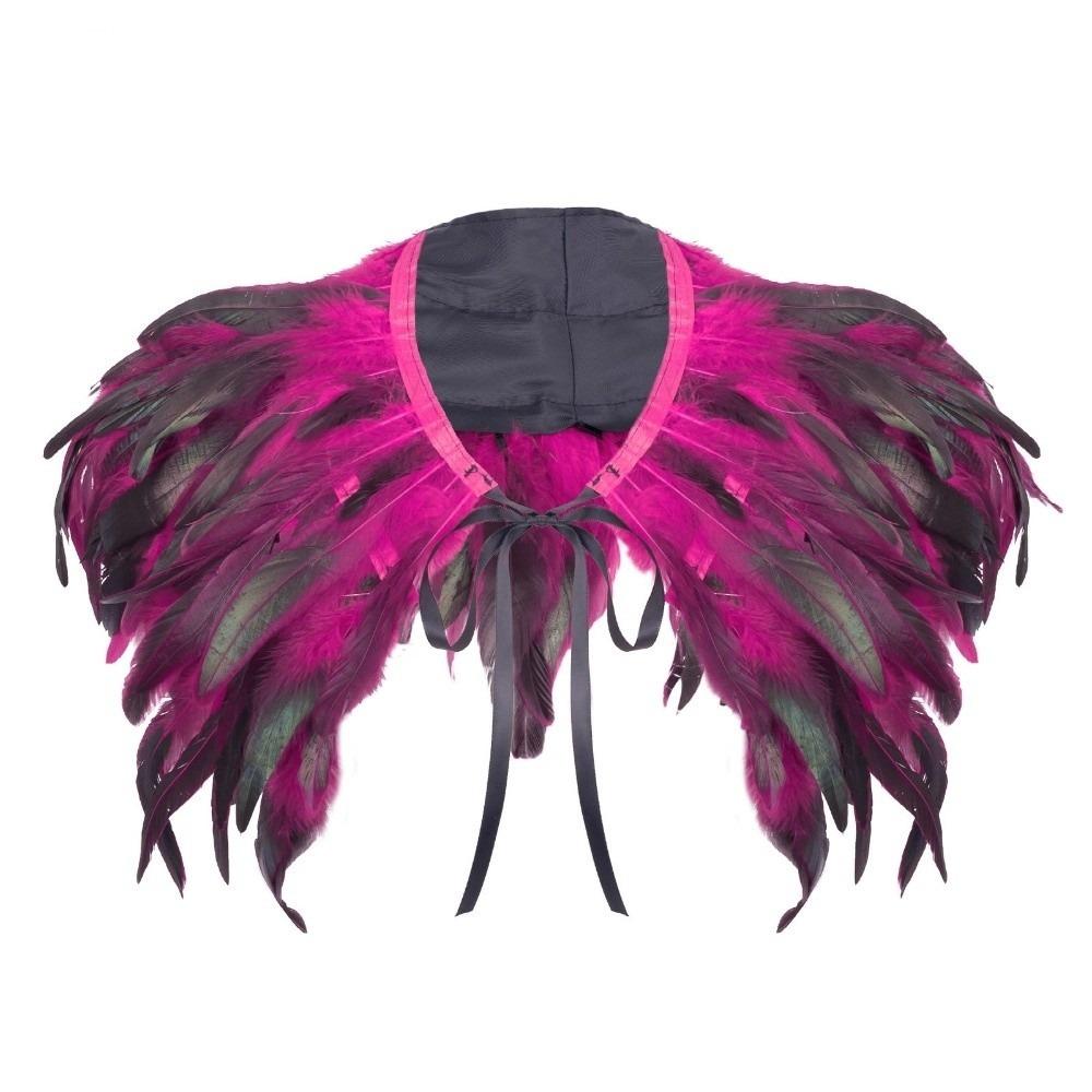 Luxury Feather Shrug Shawl Punk Shoulder Fake Collar Costume Feather Shawl Stage Show розы красного