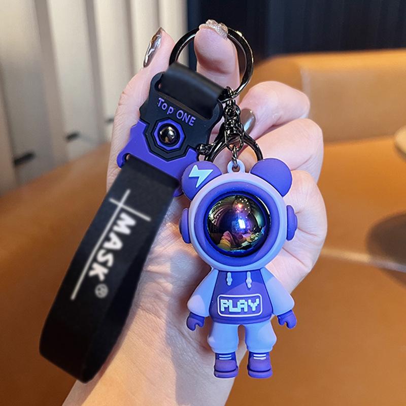 Cute Cartoon Lightning Bear Keychain - Personality Pendant for Couples, Bags & Cars - Creative Gift for Men & Women.