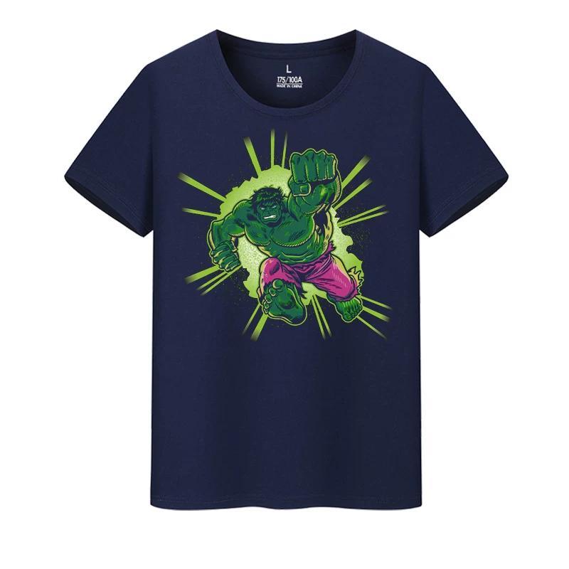Hulk Charging Graphic Marvel Premium Cotton TShirt Retro Punk Harajuku Style Crew Neck Short Sleeve Tee for Men and Women