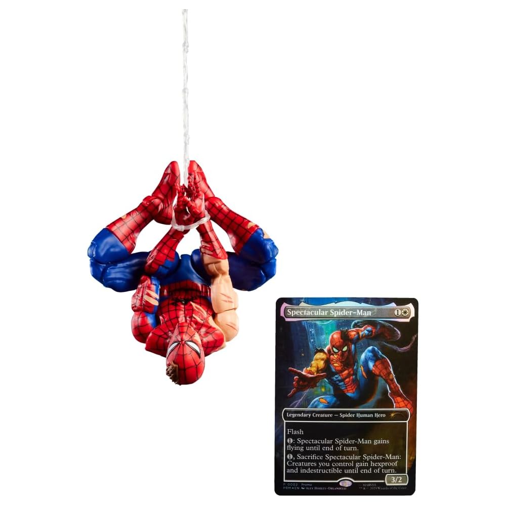 Hasbro Marvel Legends Series  Magic: The Gathering  Battle Damaged Spider-Man 15 cm Action Figure Toy + Limited Edition Foil Collectible Trading Card