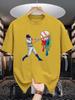 Unisex Crew Neck Tee Baseball Drip Paint Athlete Graphic Print Soft Cotton Loose Short Sleeve Summer Casual Male Streetwear Tops
