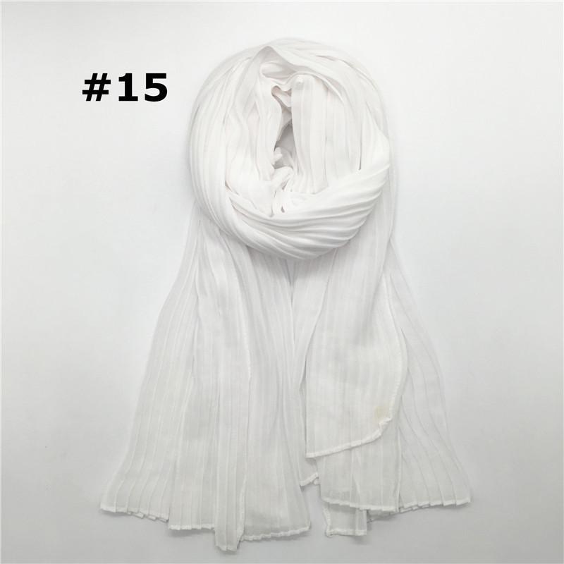 Women Solid Color Pleat Muslim Sunscreen Headscarf