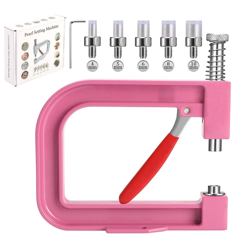 Pearl Setting Machine Hand Press DIY Craft Accessories with Beads Screw Heads for Clothes/Bags/Skirt Setting Machine Accessories
