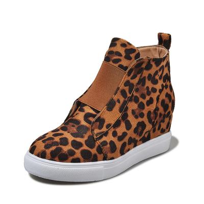 Fashion Women Autumn Fashion Leopard Platform Wedges Casual Sneakers 2024 New Plus Size 35-43 Woman Flat Single Shoes Zapatos De Mujer