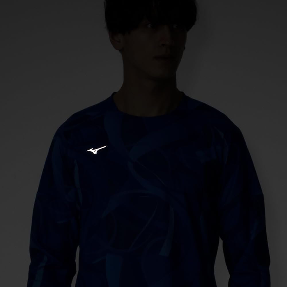 Mizuno Dry Aeroflow Training Long MUGEN GRAPHIC Highly Directoire 32MAB554 Men's T-Shirt, Sleeve, Player-Specific Design, Quick-Drying, Breathable,