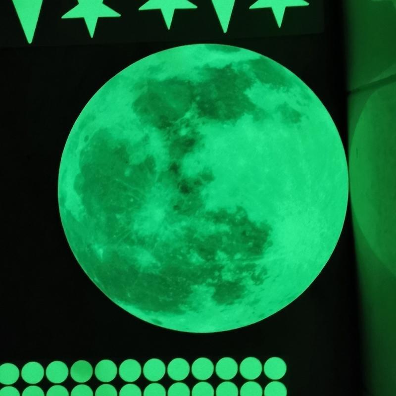 Luminous Wall Stickers Baby Kids Bedroom Home Decor Moon Stars Luminous Fluorescent Wall Stickers