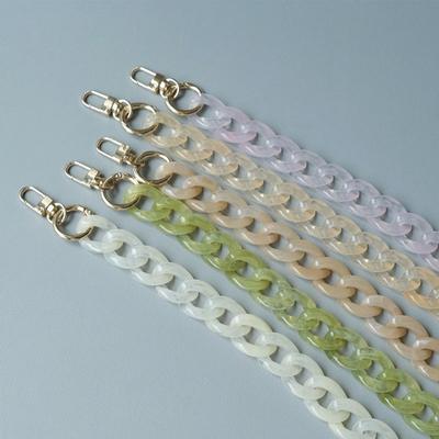 Lato nowa torebka damska akcesoria odpinane części wymienny łańcuch biały beżowy żywiczny luksusowy pasek damski akrylowy łańcuszek na ramię